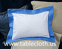 Baby Hemstitch Pillow Sham 12x16. White French Blue border